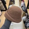 French Wool Blended Top Hat Women's Autumn and Winter Advanced Sense Crimped Bucket Hat Elegant Temperament Socialite Style Dome Basin Hat