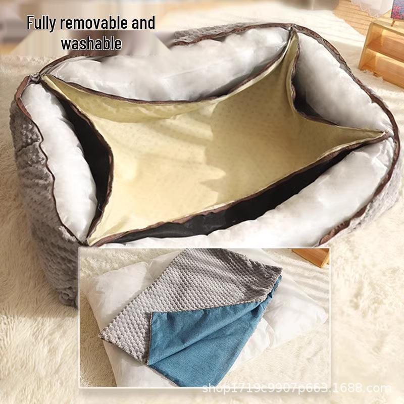 Cozy Winter Dog Bed for Golden Retrievers - Removable, Washable, All-Season Large Pet Sleeping Mat and Cushion