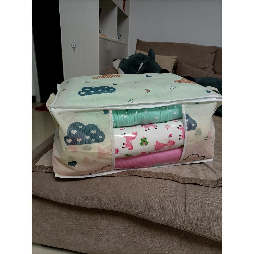 Maximize Your Storage Space with this Large Capacity Clothes Organizer Bag - Reinforced Handle, Sturdy Zipper, Clear Window!