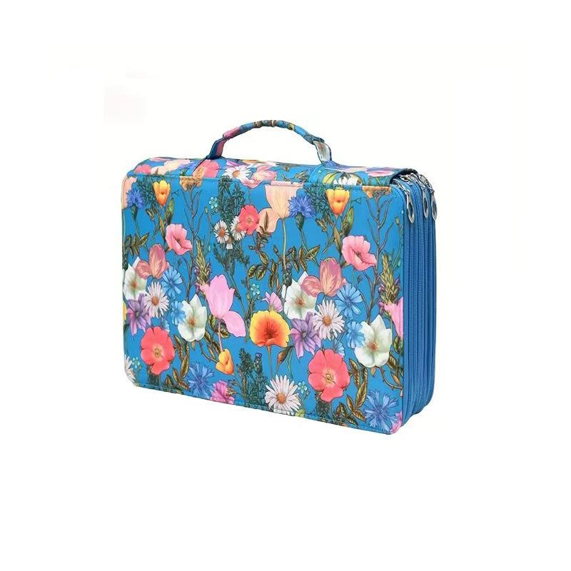 124-Slot Color Pencil Case, Large Capacity 3-Layer Zipper Pen Bag, Marker & Art Supply Organizer for Students Artists