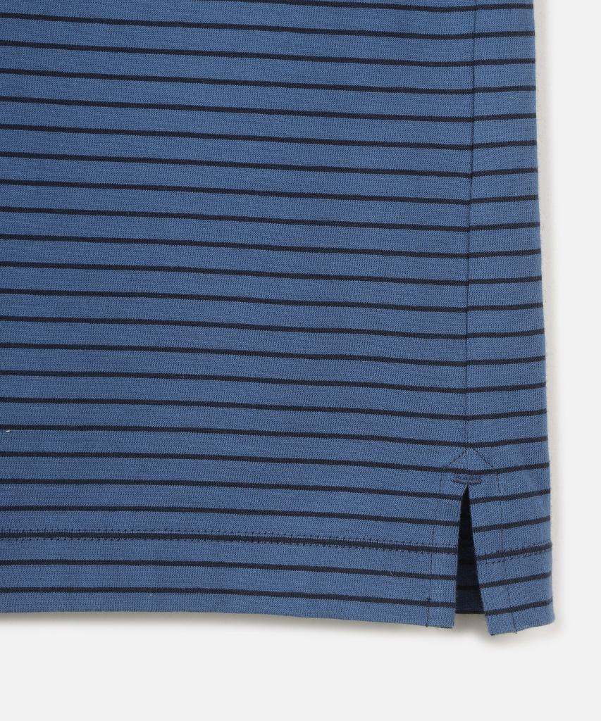 247Silijeu Usa Cotton 20-Count Striped T-Shirt Blue