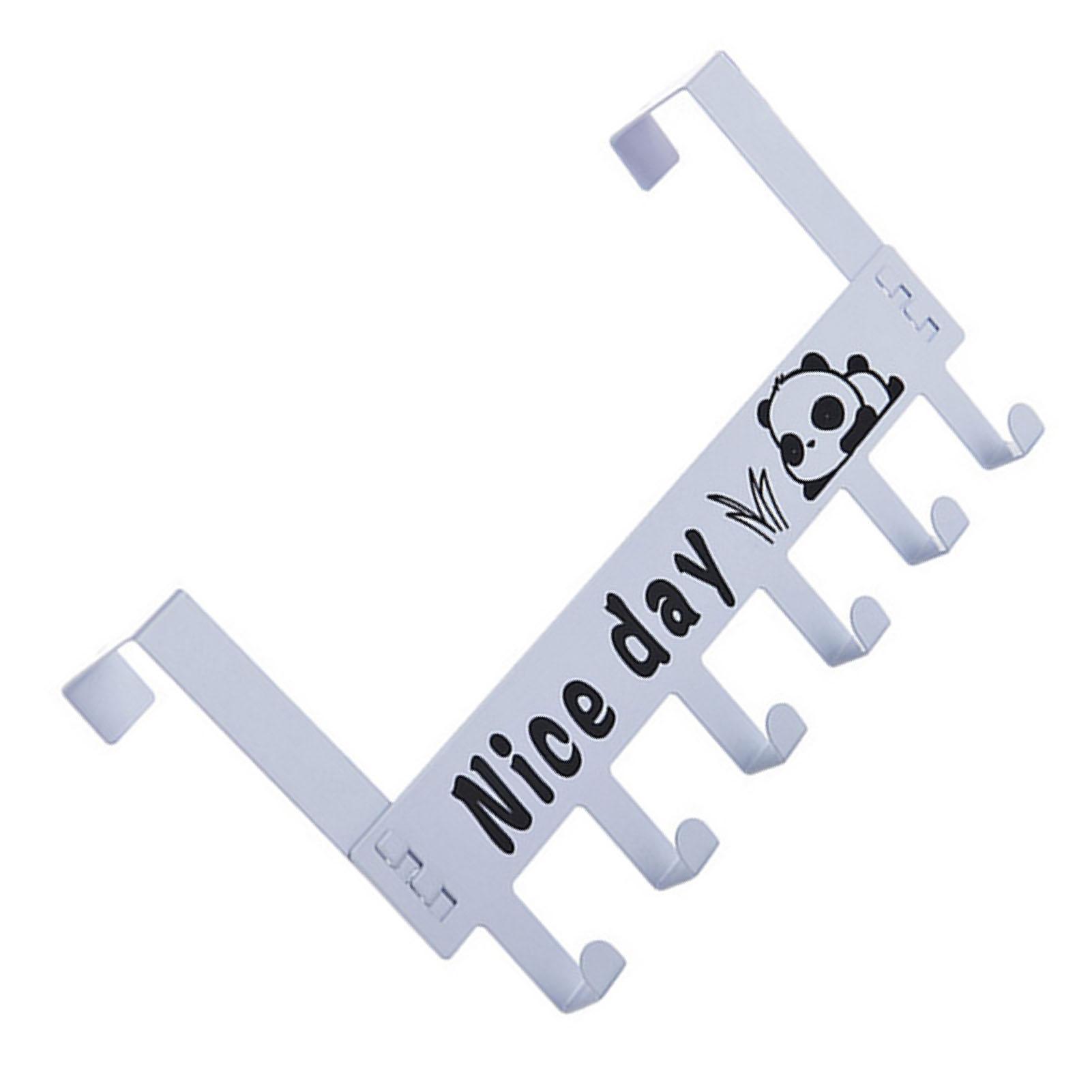 

6 гачків Гачки над дверима Сильна вантажопідйомність Економія місця Металеві гачки-вішалки для дверей для пальта, капелюха, сумки Білий білий