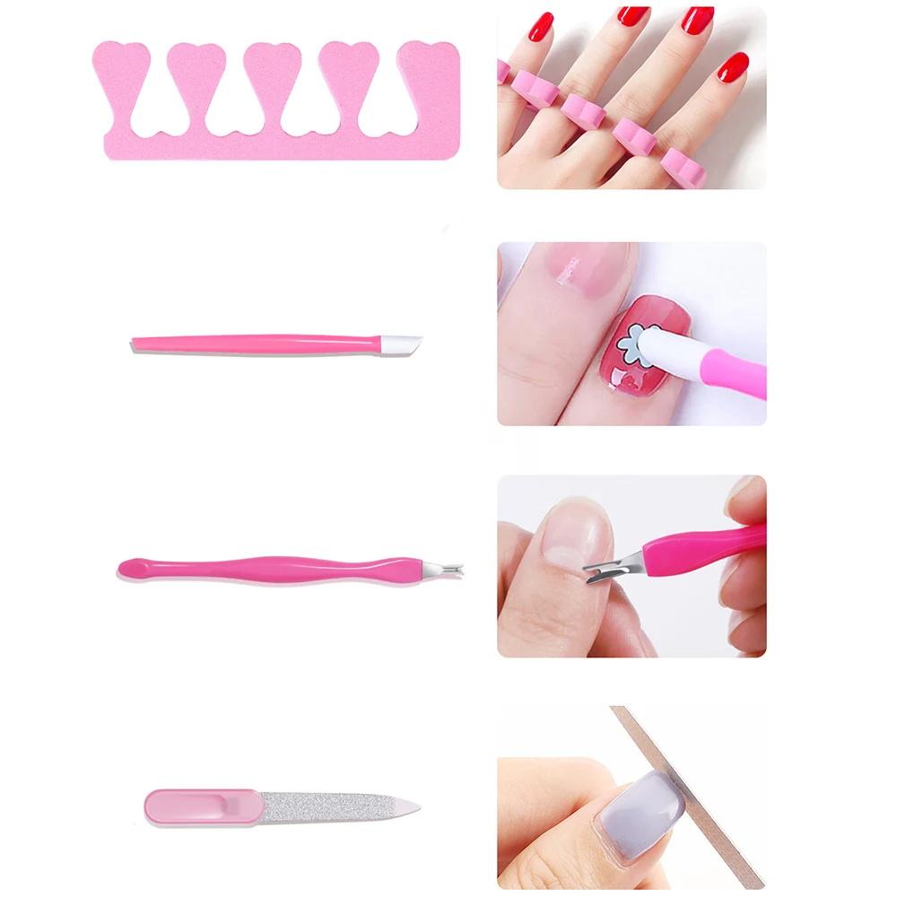 YIKOOLIN 7-in-1 Nail Art Tool Set with Nail Lamp Glue Drying Machine Nail Polisher Dead Skin Fork Dead Skin Push Finger Divider