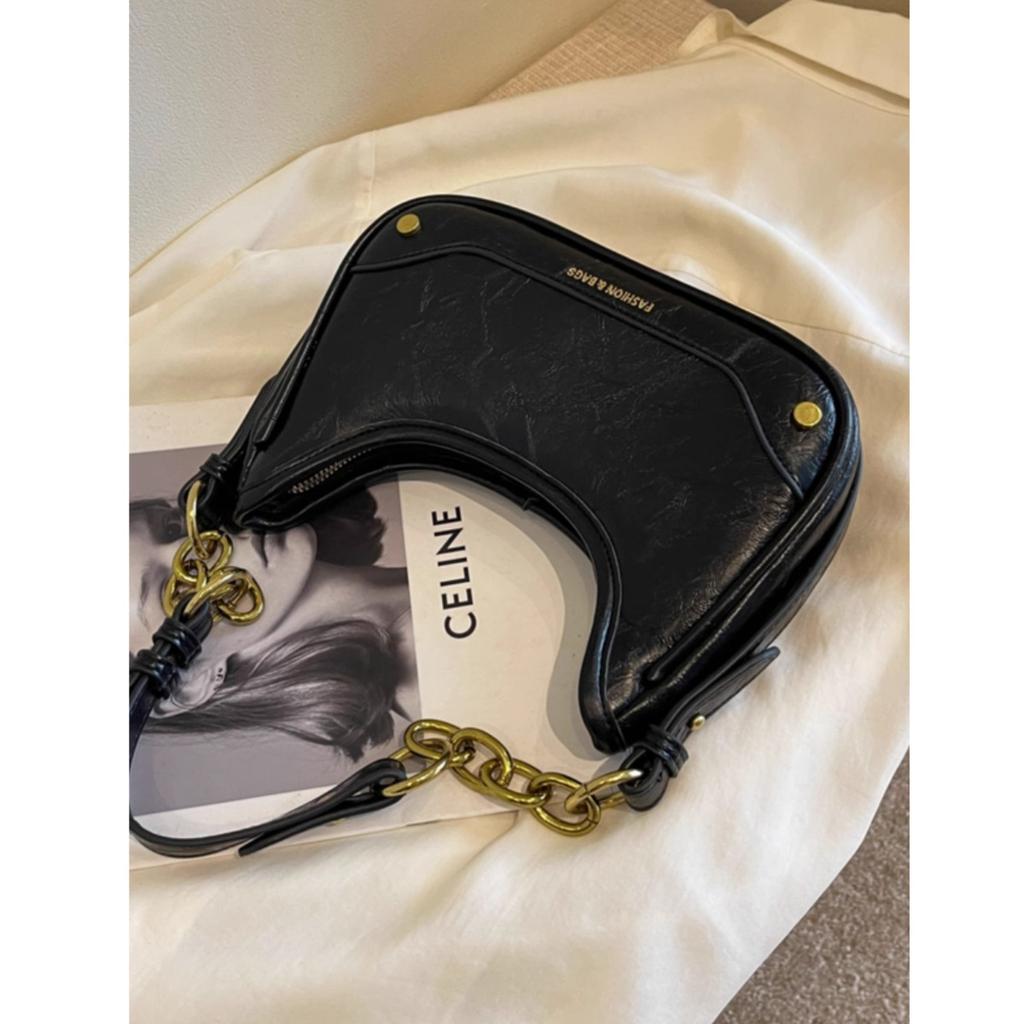 Premium Tasche Damen 2025 neue Textur Nische Schulter Unterarm Halbmondtasche Frühling und Sommer Retro vielseitige Umhängetasche