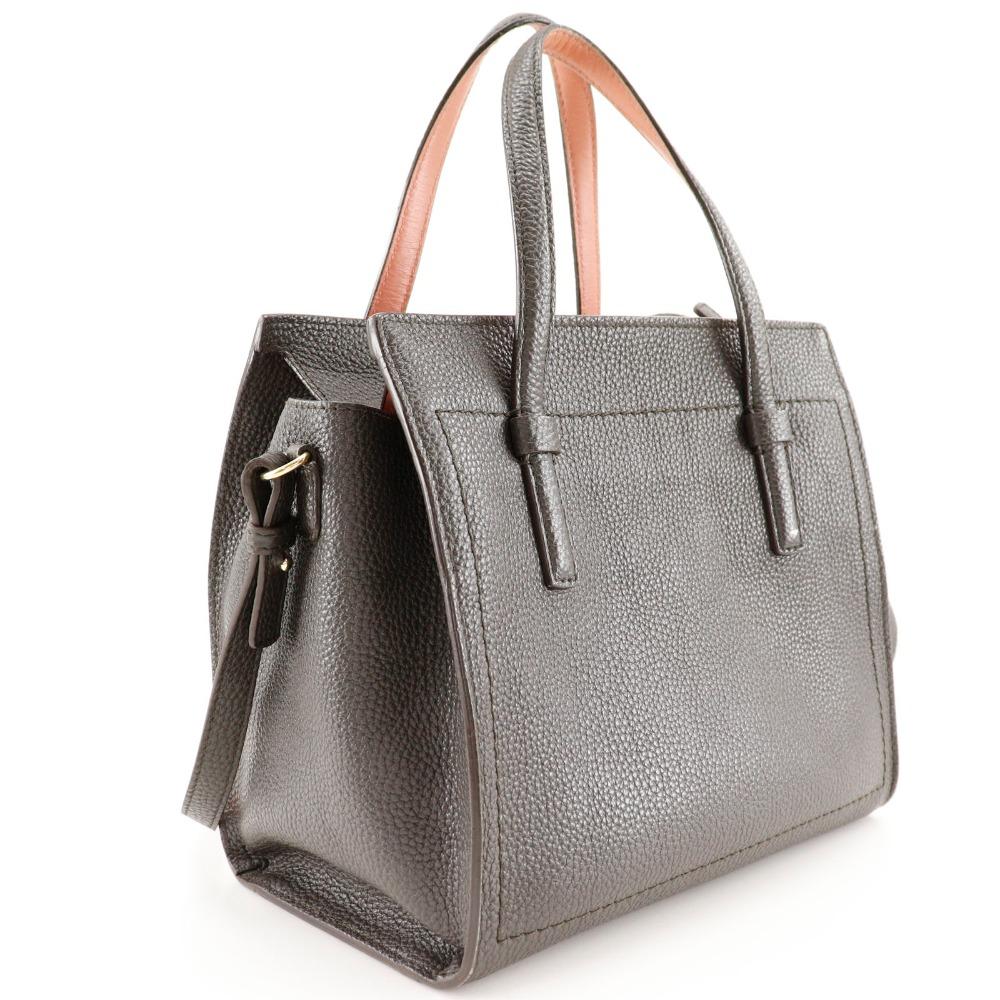 Salvatore Ferragamo Amy Handbag EE21-F478 2WAYShoulder Dark Brown/Pink Calfskin Women Used