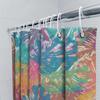 Vibrant Palm Leaf Shower Curtain For Bathroom Decor Waterproof Fabric With Hooks, Available In Multiple Sizes!