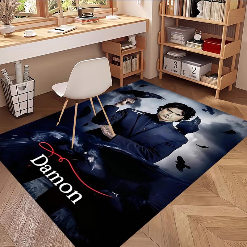 Damon Salvatore Print Rug, Washable Floor Carpet, For Entryway Dorm Laundry Room Office Study, Home Decor Birthday Christmas Gift