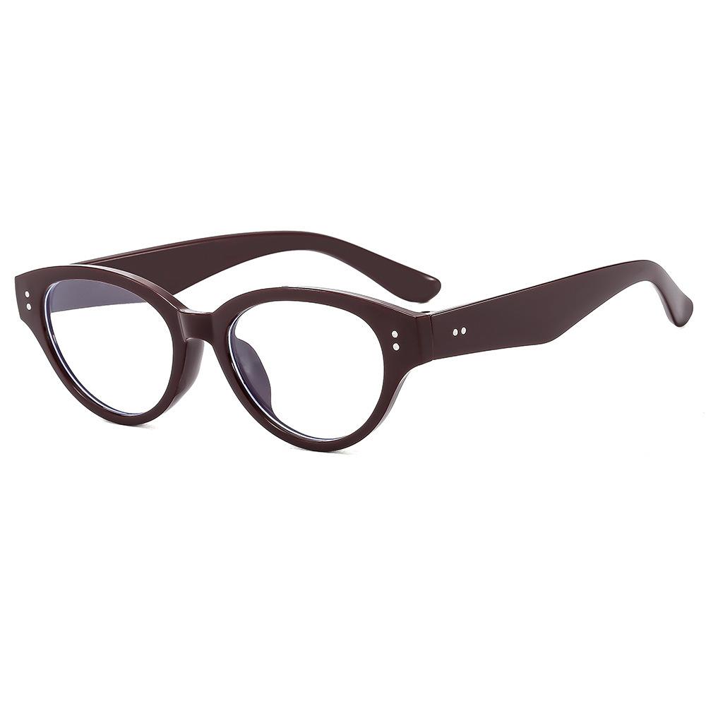 JYL TS Cat Eye Sunglasses Rivet Decor Slim Face Beach Vacation Women NH1332 A-2778