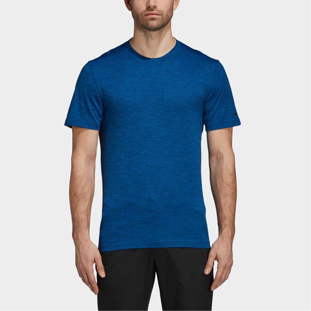 Adidas Simple Breathable Crew Neck Pullover Short Sleeve T-Shirt Men Tops Blue CZ0159