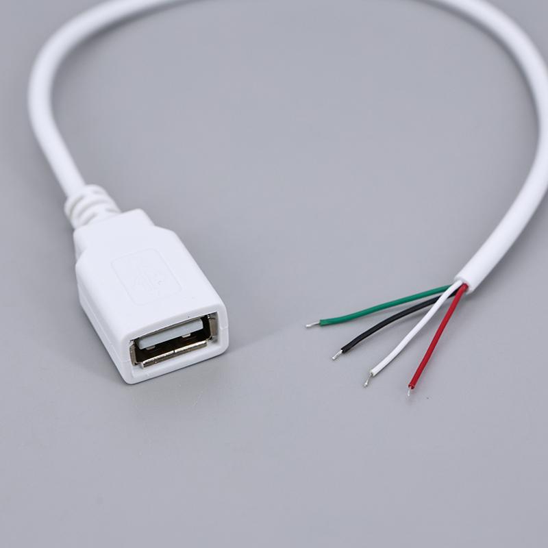 5V USB 2.0 Female Male 4Pin Wire Power Supply Cable Jack Charging Extension Connector white 0.3m 1m for computer accessories