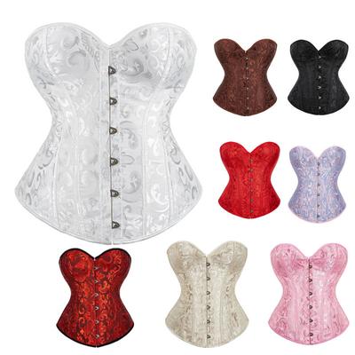 Solid Color Boned Waist Trainer Tummy Control Body Shaper Corset