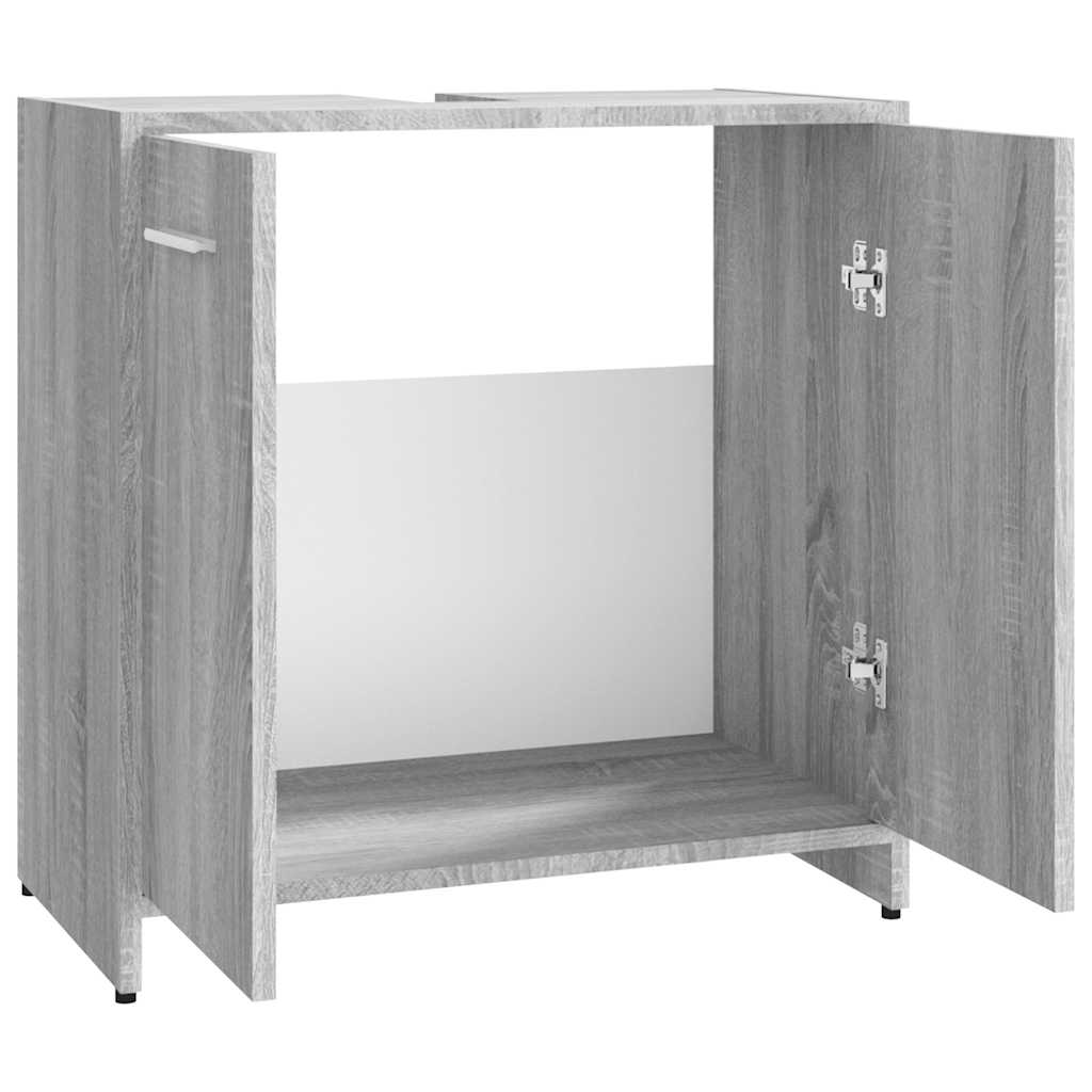 Bathroom Cabinet Gray Sonoma 60 X 33 X 60 Cm Particleboard