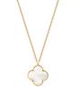 Collier célébrité en or avec trèfle à quatre feuilles nacre - argent 925 plaqué or 24 carats