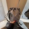 Women Fashiable Drawstring Design Canvas Handbags Korean Mini Cell Phe Bag Small Crossbody Casual Ladies Travel Shoulder Bag