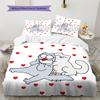 Biancheria da letto con motivo Simon's Cat, Set piumone Copripiumone Federa Regalo di Compleanno per la Casa (1 * copripiumino + 2 * federa, senza nucleo)