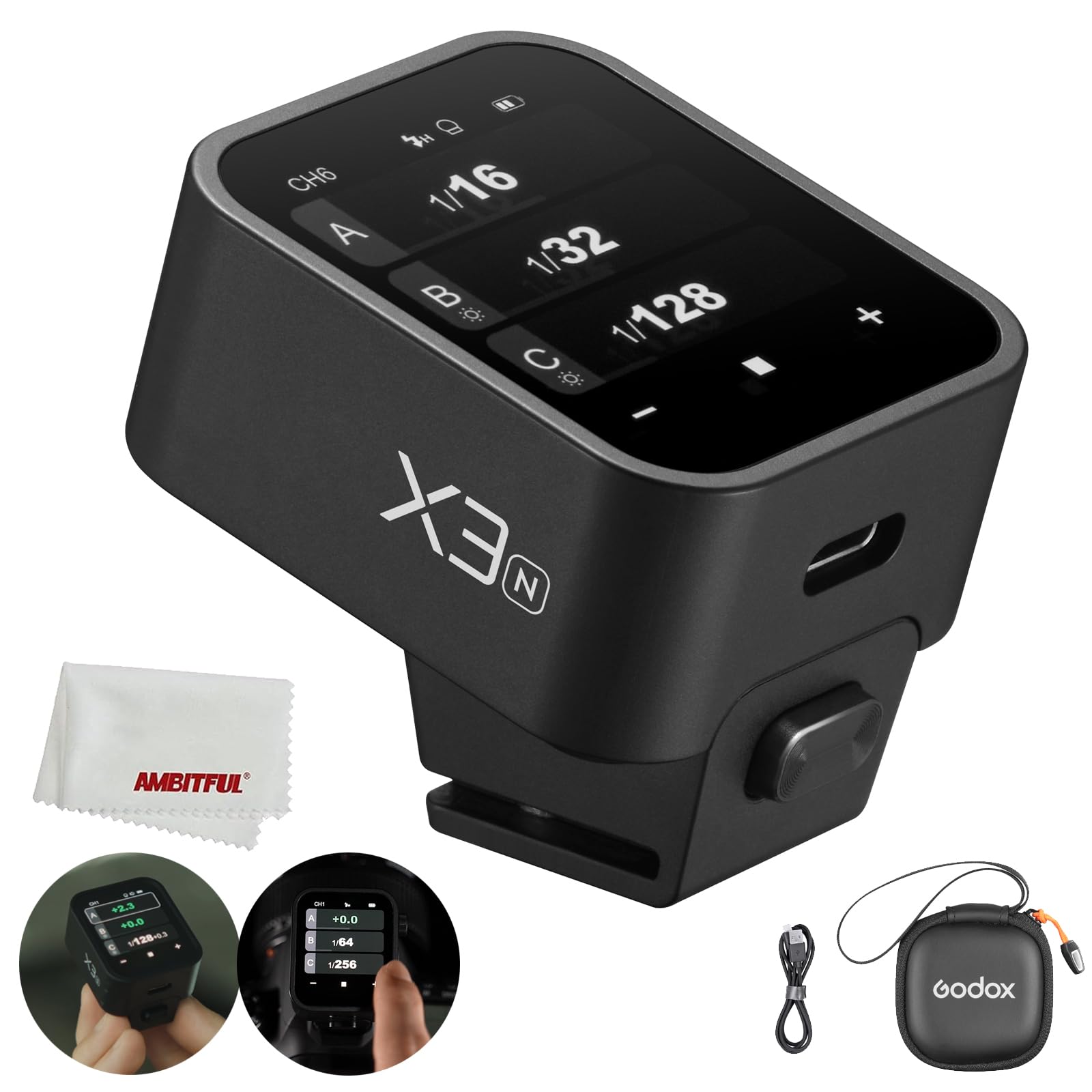 

[Godox Authorized Dealer] Godox X3-N X3N TTL Wireless Flash Trigger for Nikon, 2.4GHz Wireless System, High Definition LED Screen, Built-in Lithium,