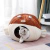Kugelfischform Katzenhöhlenbett Zelt für drinnen Kleine bis große Katze Waschbar Cartoon Weiches Kissen Rutschfester Boden