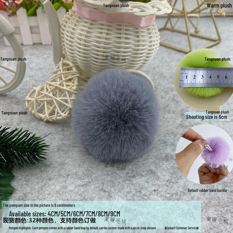 Multi-Color Faux Rabbit Fur Pom Pom for Bags, Clothing, Shoes, and Hats