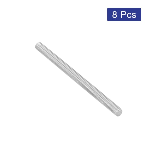 uxcell Fully Threaded M3 Threaded Rod Stud Bolts, Long Thread, 40mm Length, 0.5mm Pitch, 304 Stainless Steel, Right-Hand Thread, 8 Pieces