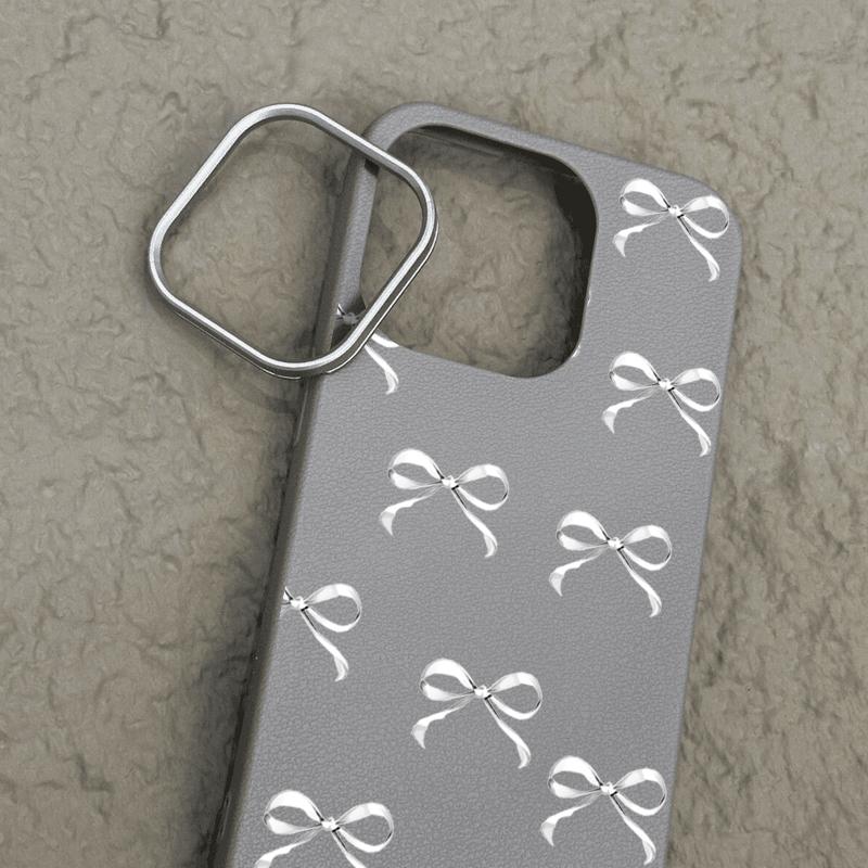 Einfarbige Schleifenmuster Matte Weiche Handyhülle Für iPhone 16 Pro Max 15 Plus 14 Pro 13 12 11 Schlanke TPU Ledertextur Stoßfeste Bumperabdeckung