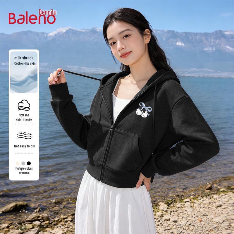 Женский короткий кардиган с капюшоном Baleno  Вишневый мишка  S