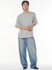 Deoseutoli [21.7Oz / 8 Count] Simple Heavy Oversized Short Sleeve T-Shirt (Melange)