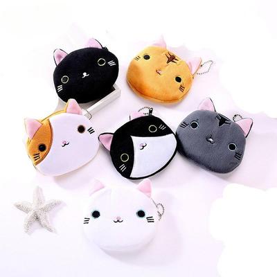 Kawaii Cat Money Wallet Purse Bag Cute Girl Coin Purse Women Cartoon Lovely Children Change Plush Coin Pouch Pocket Gift MIT
