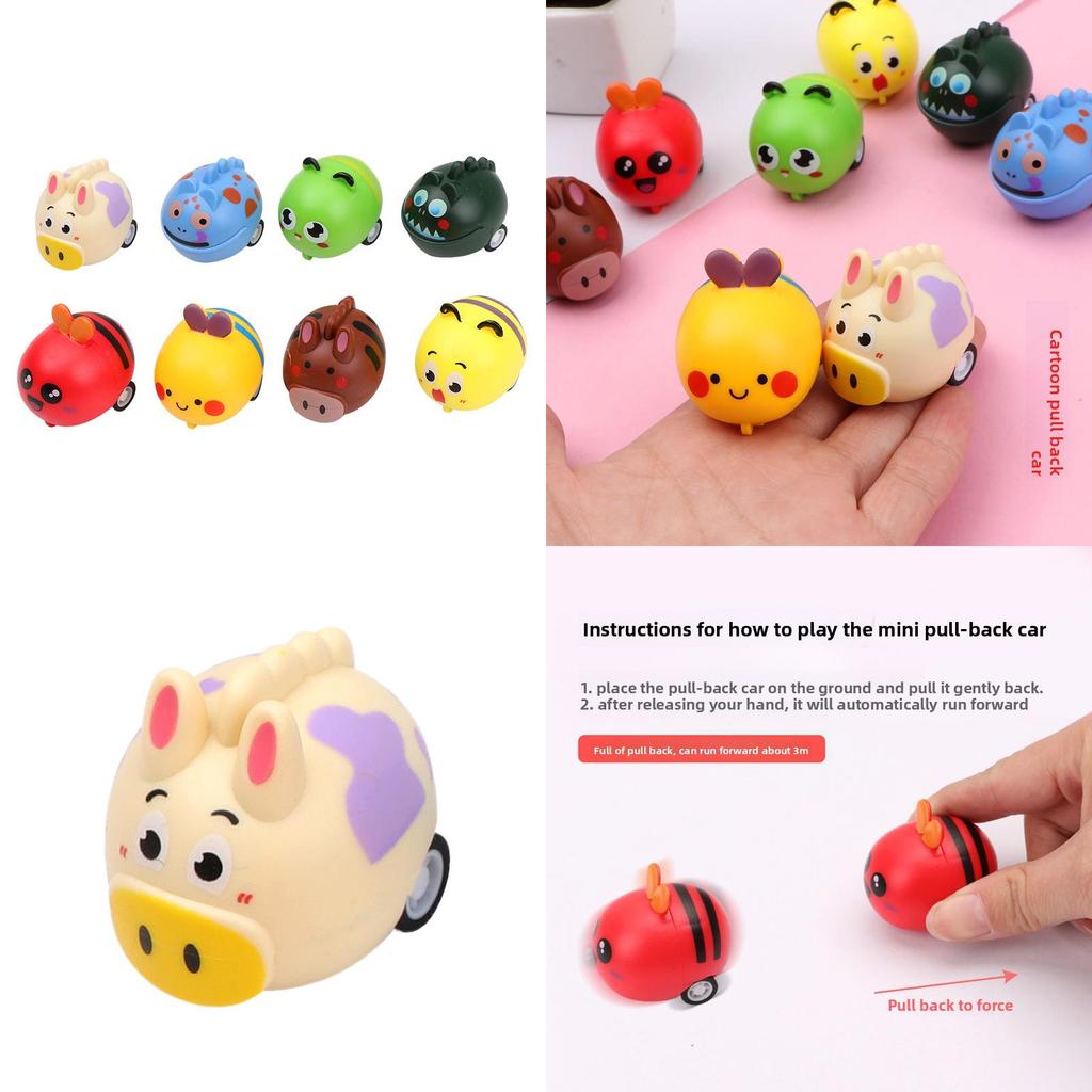Childrens Cartoon Bunny Mini Pull Back Car With Animal Design For Kids Playroom Decor
