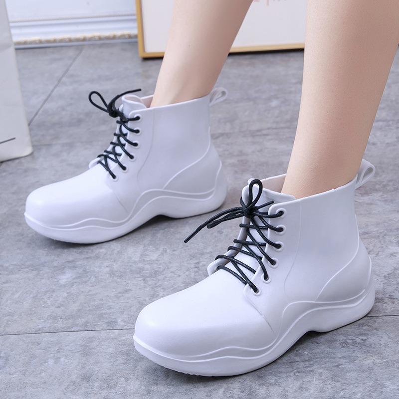New medium tube rain shoes women's fashion water shoes wear non-slip medium tube water shoes adult short rain boots
