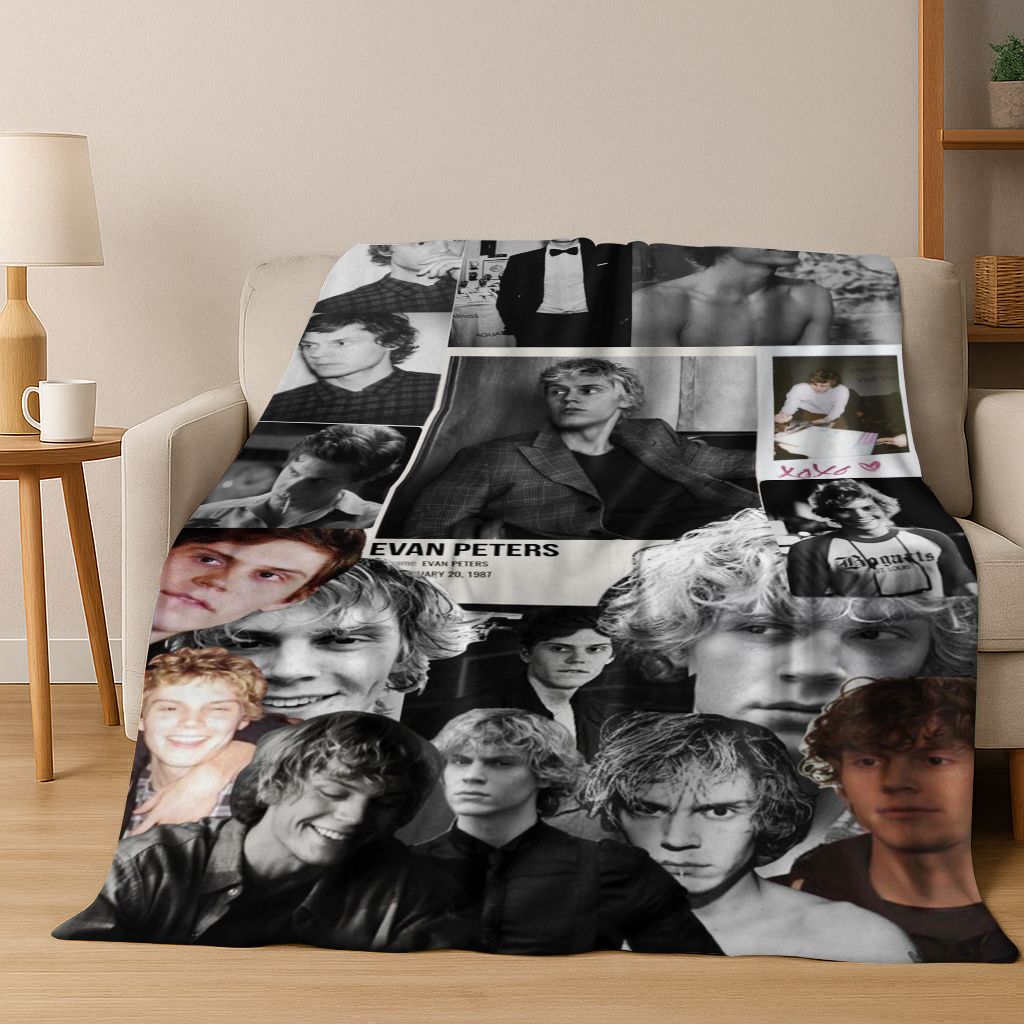 26 Stili Evan Peters Bello Arte Coperta di Flanella, Coperta Morbida e Accogliente per Casa Camera da Letto Letto Divano Picnic Ufficio Coperta Regalo Bambino
