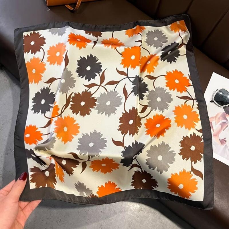 Square Silk Scarf Hijab Female Turban Bandana Headscarf Neckerchief Shawl Handkerchief Headband Luxury Print Fashion Wraps