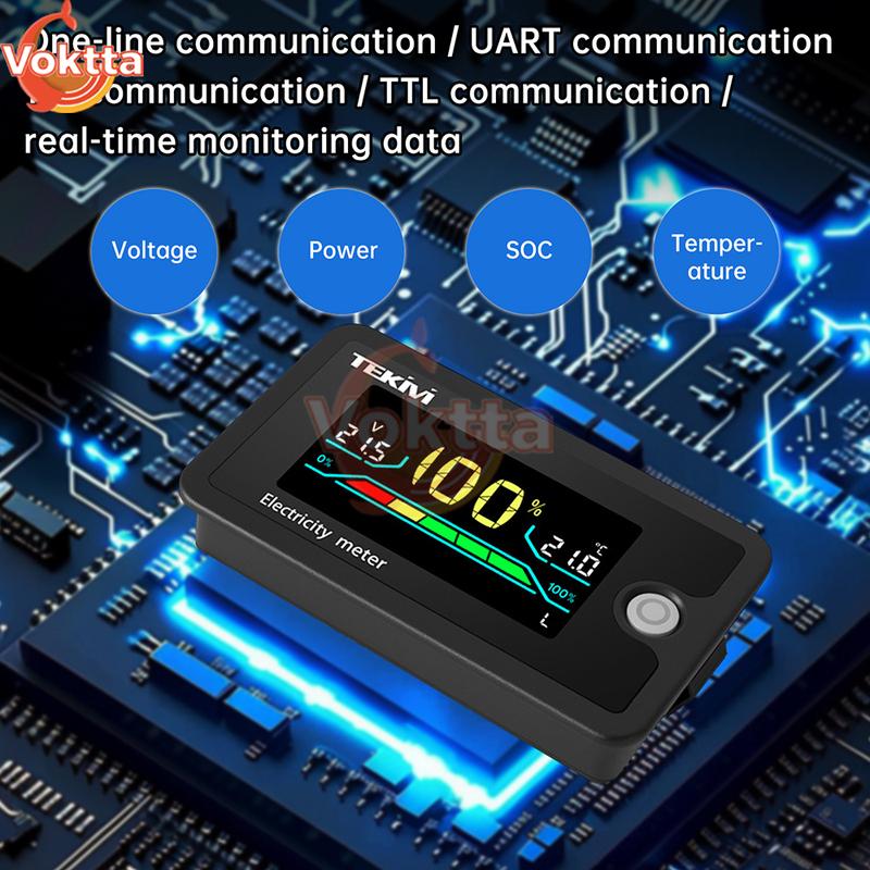 DC 8-100V LCD Digital Voltage Battery Capacity Indicator 12V 24V 48V 72V Lithium Acid Voltmeter Power Monitor For Car Motorcycle