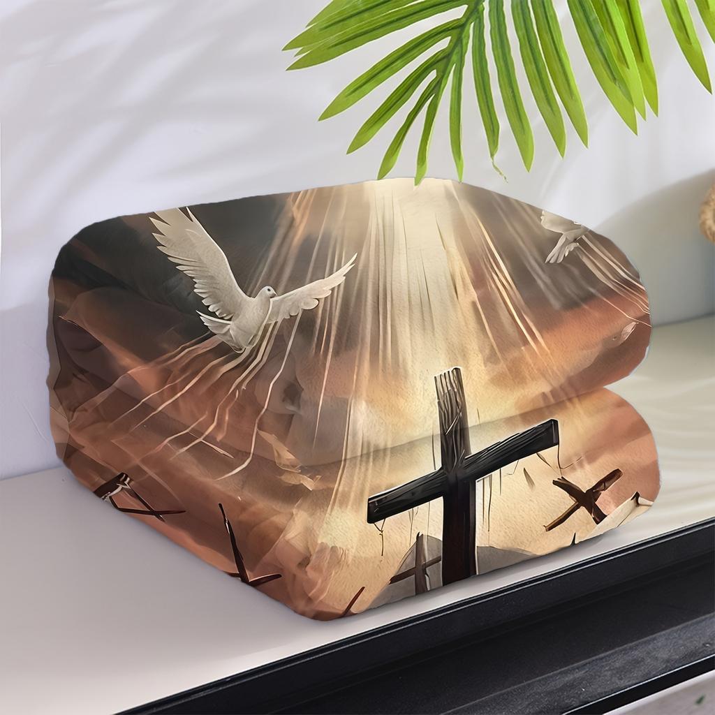 Jesus Embracing Art Pattern Decorative Throw Blanket for Sofa, Bed, Home Decor, and Office Space