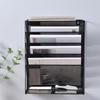 Hanging Wall File Organizer 4 Pocket Mesh Office Mail Paper Organization Hanging File Holder Magazine Rack Bin with Nametag