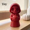 Halloween Decorations 3D Printed Grim Reaper Figurine Holding Pumpkin, Blank DIY Tabletop Seasonal Decor Paintable Statue, Cute Desktop Shelf Holiday