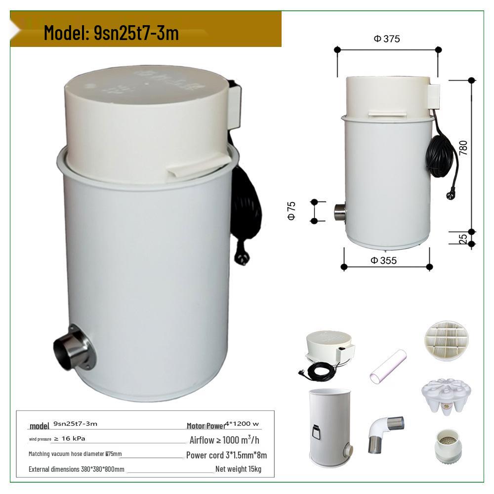 SN Brand Multi-stage Cyclone Dust Collector Head for Industrial Vacuums, 50/75mm Caliber.