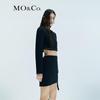 MO&Co. Padded Shoulder Short Boxy Jacket with Belt