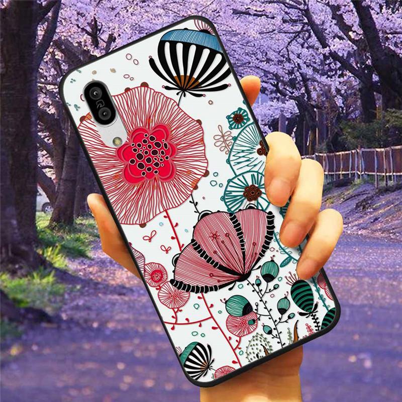 For Sharp Aquos Sense3 Case 3D Flower Relief Silicone Soft Emboss Cover For Sharp Aquos Sense 3 Lite Sense6 6 Luxury Cartoon