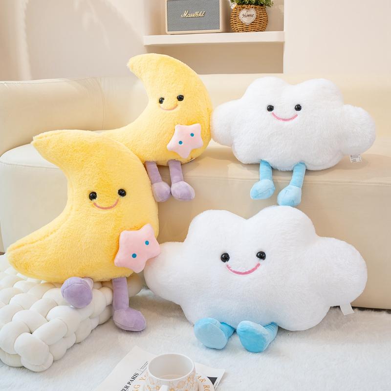 40-50CM Kawaii Cartoon Simulation Anime Nordic Style Star Moon Cloud Plush Dolls Children's Birthday Gifts Toys Home Pillows