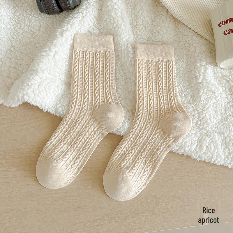 Dámské hřejivé ponožky střední délky s fleecovou podšívkou pro podzim/zimu