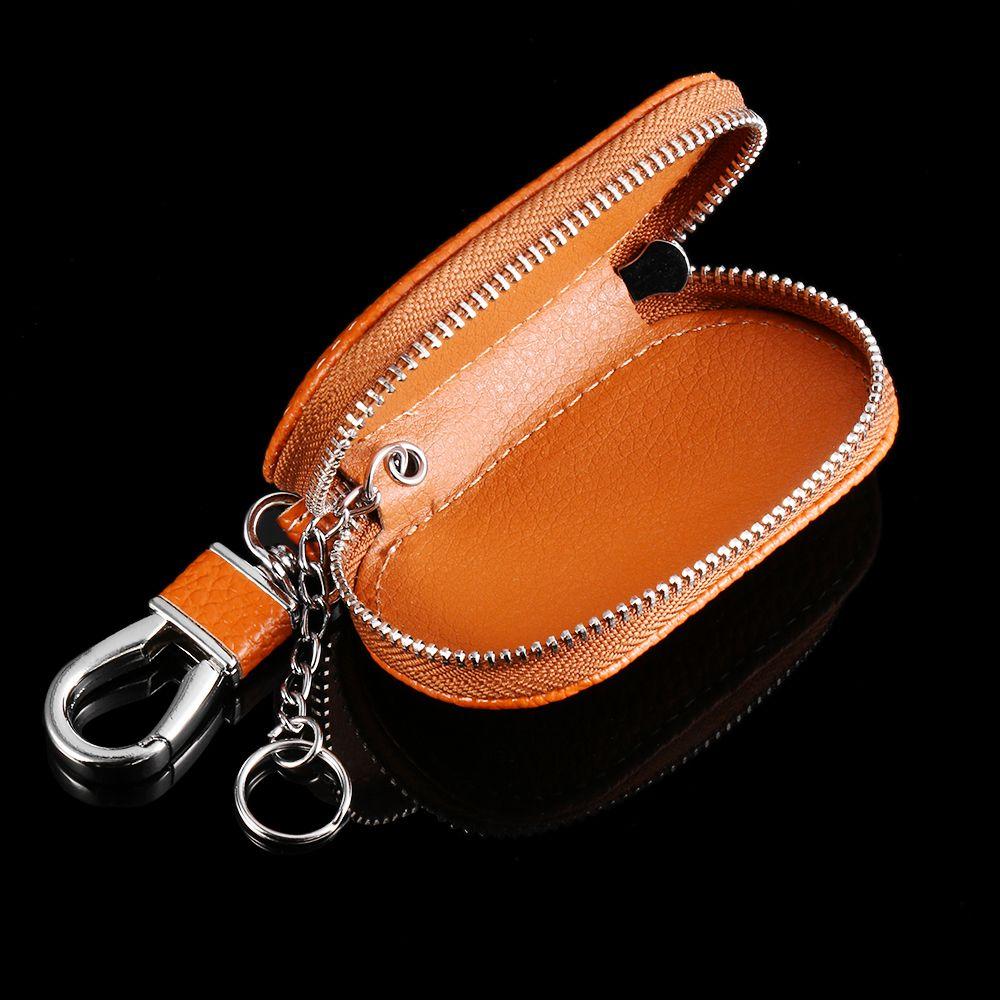 Waterproof Solid Auto Universal Key Cover Zipper Car Key Bag Leather Case