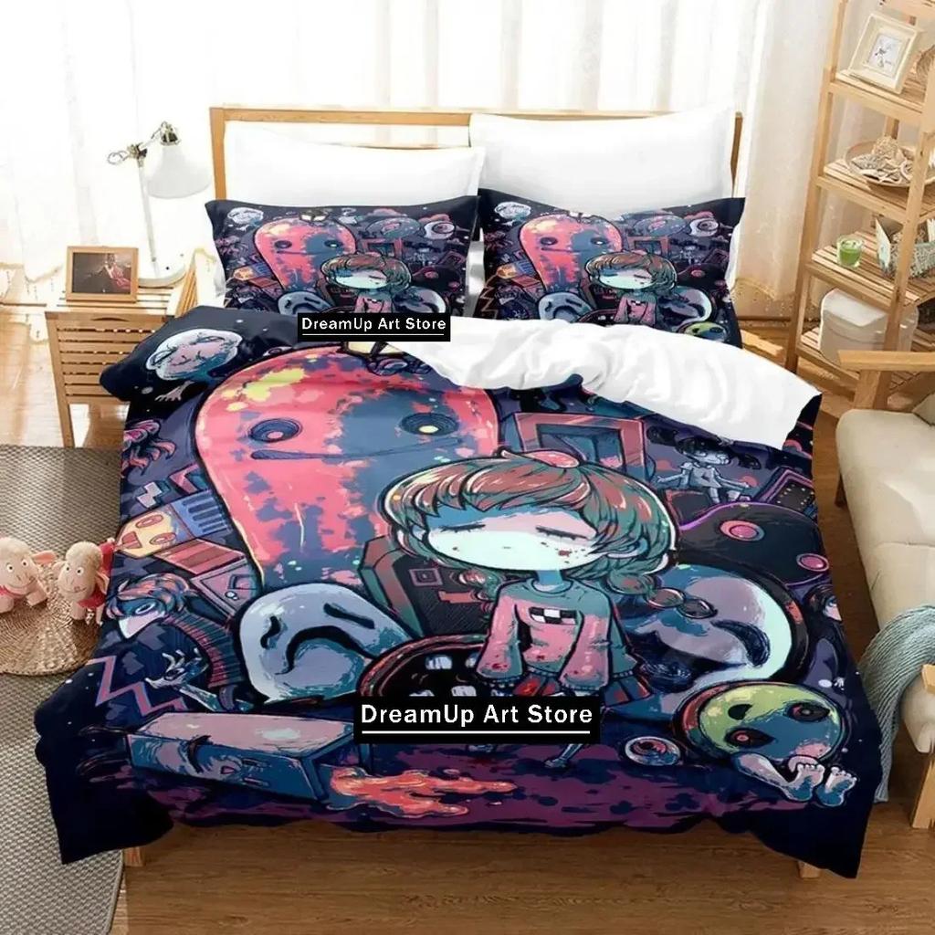 Impression 3D Mode Jeu Yume Nikki Ensemble de Literie Garçons Filles Jumeau Queen Full Size Housse de Couette Taie d'Oreiller Lit Adulte Chambre à Coucher