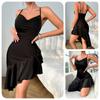 Summer Sexy Halter Evening Gown Back Crisscross Slim Fit Ruffle Hem Nightgown Loungewear 699 Versatile Elegant Sleepwear Suitable for Light Outings
