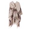 European & American Solid Color Imitation Cashmere Shawl Cape - Women's Autumn/Winter Warm Outerwear Scarf