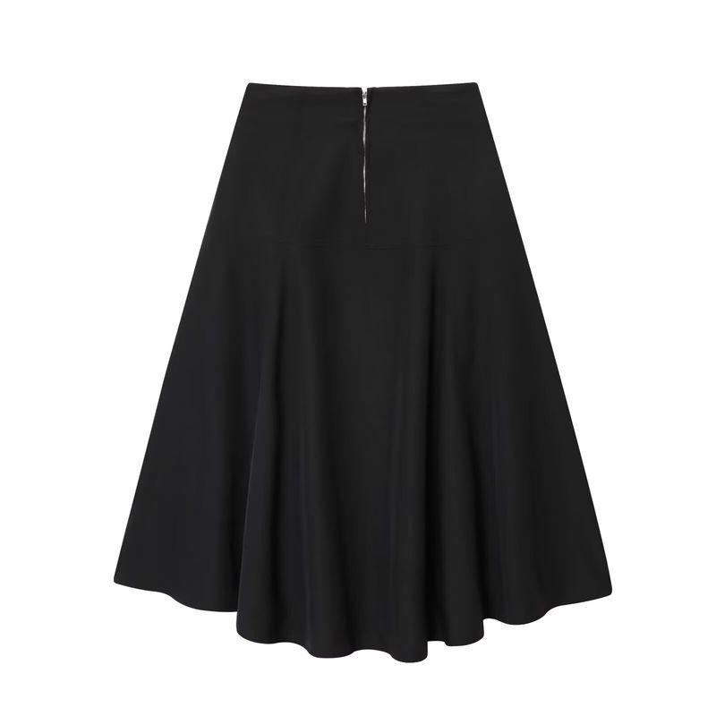 Zbzr Autumn New Women Clothes Western Style Wide Swing Fashion Belt Waist Skirts 8592464-