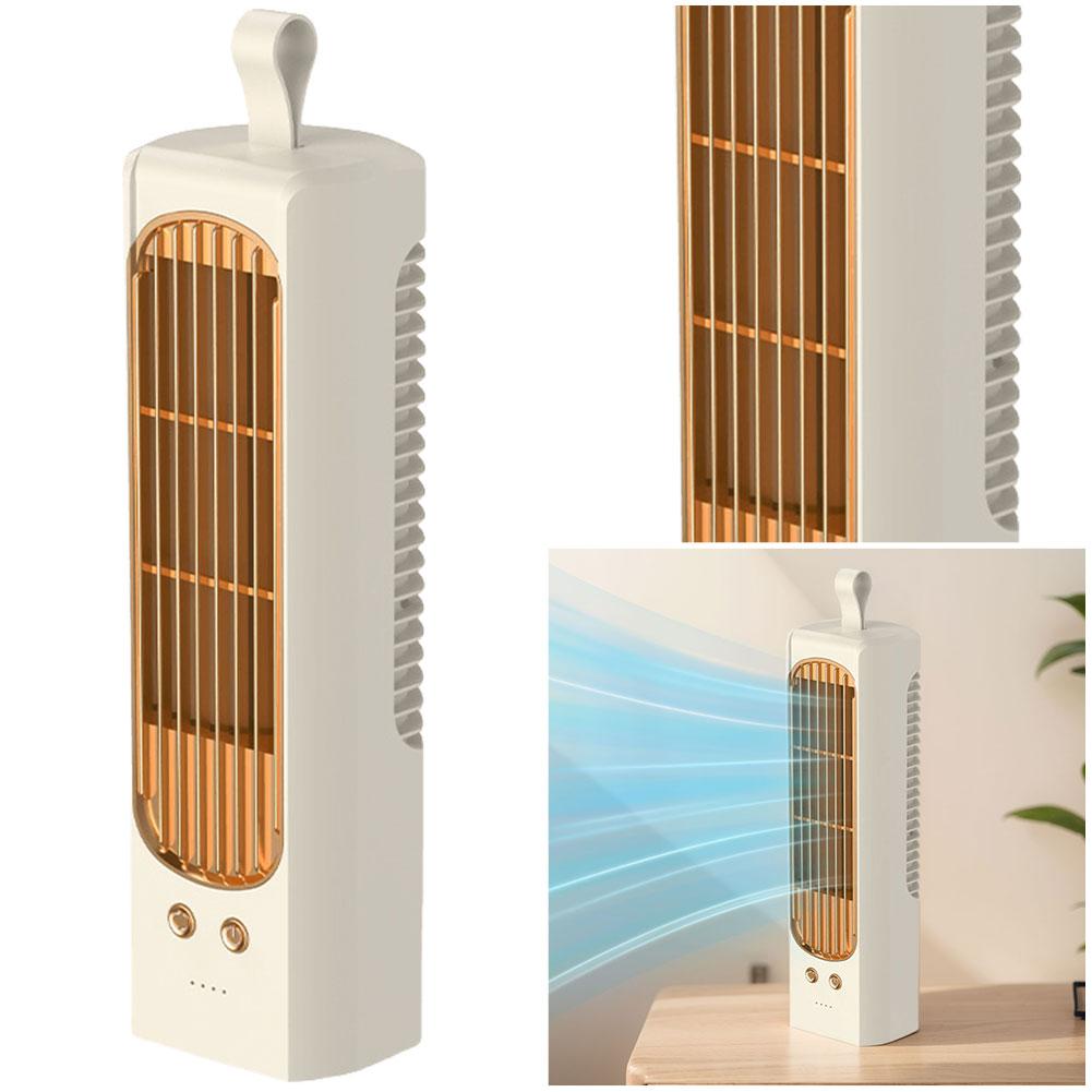 

Portable Tower Fan 3 Speeds Bladeless Fan Quiet Standing Fan Rechargeable Personal Fan for Bedroom Living Room Office бежевый