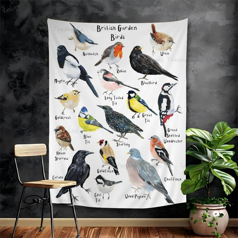 

Various Types Of Birds Animal Introduction Printed Large Wall Tapestry Art Science Fiction Room Home Decor Decor Blanket 74x94cm(29x37in)