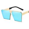 Top Oversized Flat Lens Square Sunglasses Men Women Fashion Metal Large Glasses