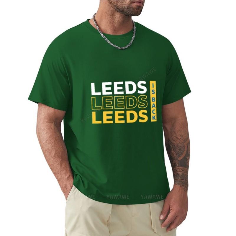 Summer T-shirt Mens Cotton Tshirt LEEDS United T-Shirt Oversized T-shirt Heavyweight T Shirts O Neck T-shirt Slim Fit T Shirts