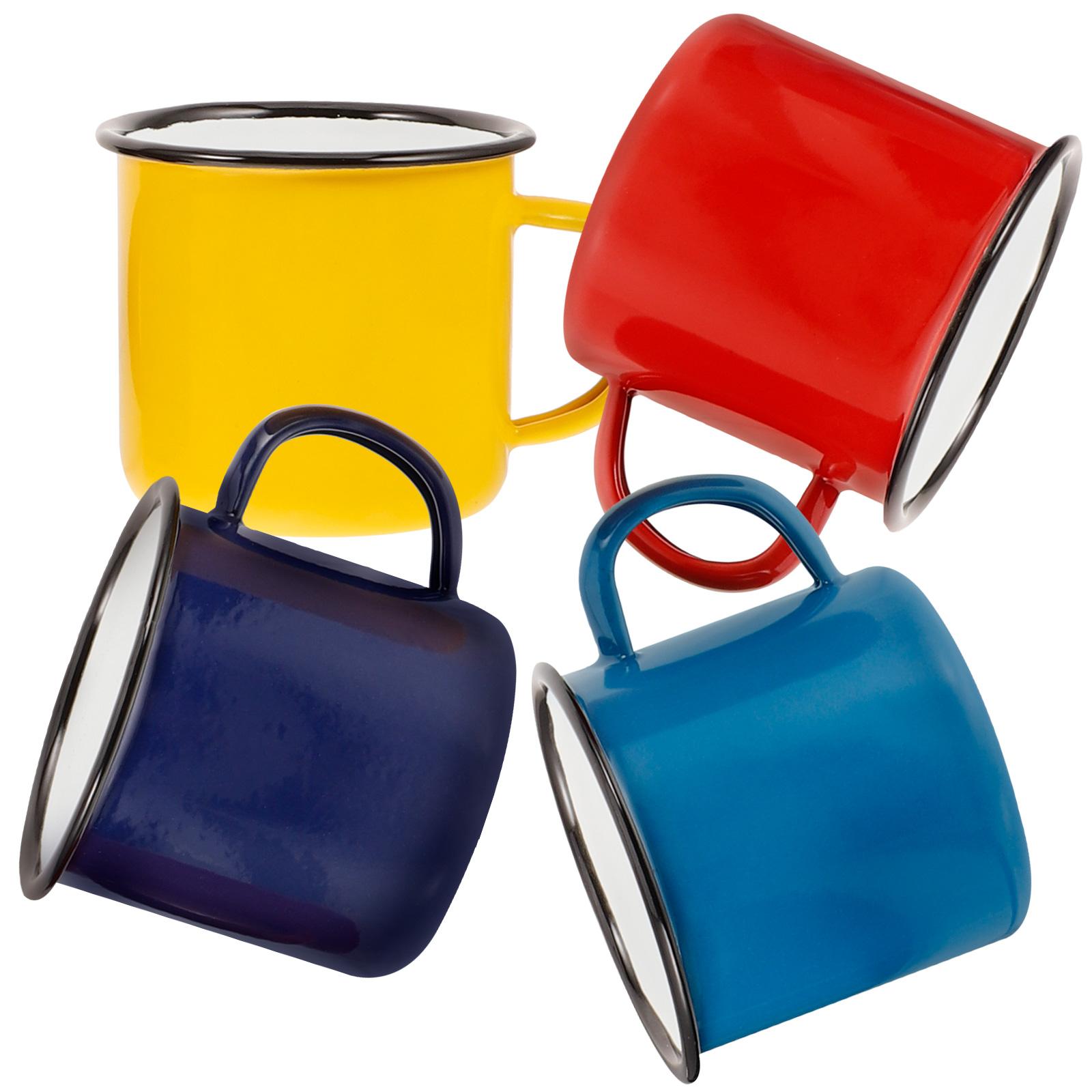 

Набор из 4 эмалированных кружек, стаканов для питья в путешествиях, ретро-стаканов для кофе и чая, рюкзака